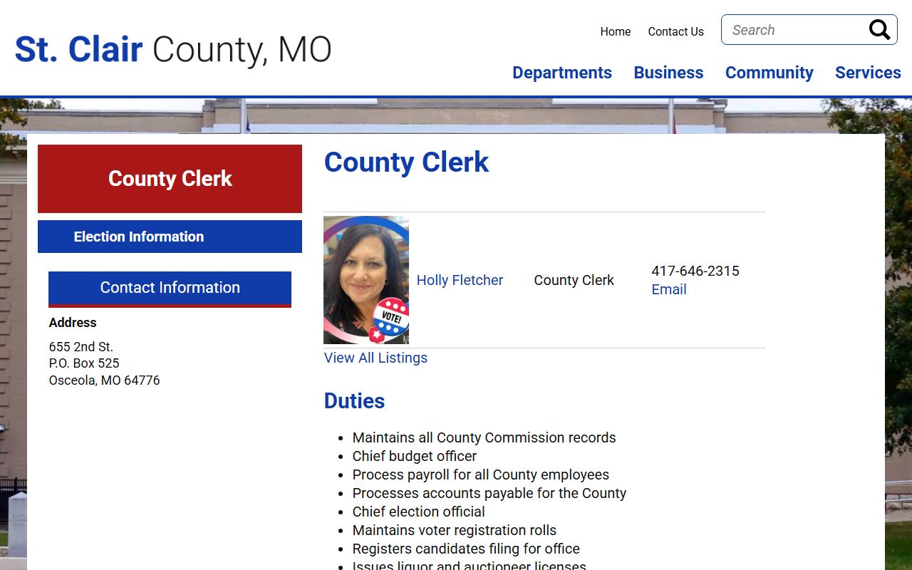St. Clair County Clerk of the Circuit Court county office profile