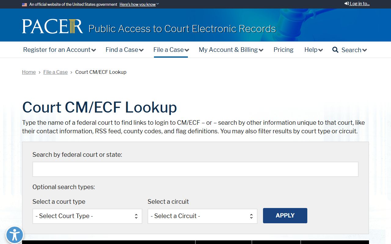 St. Clair County court dockets PACER court lookup distinction