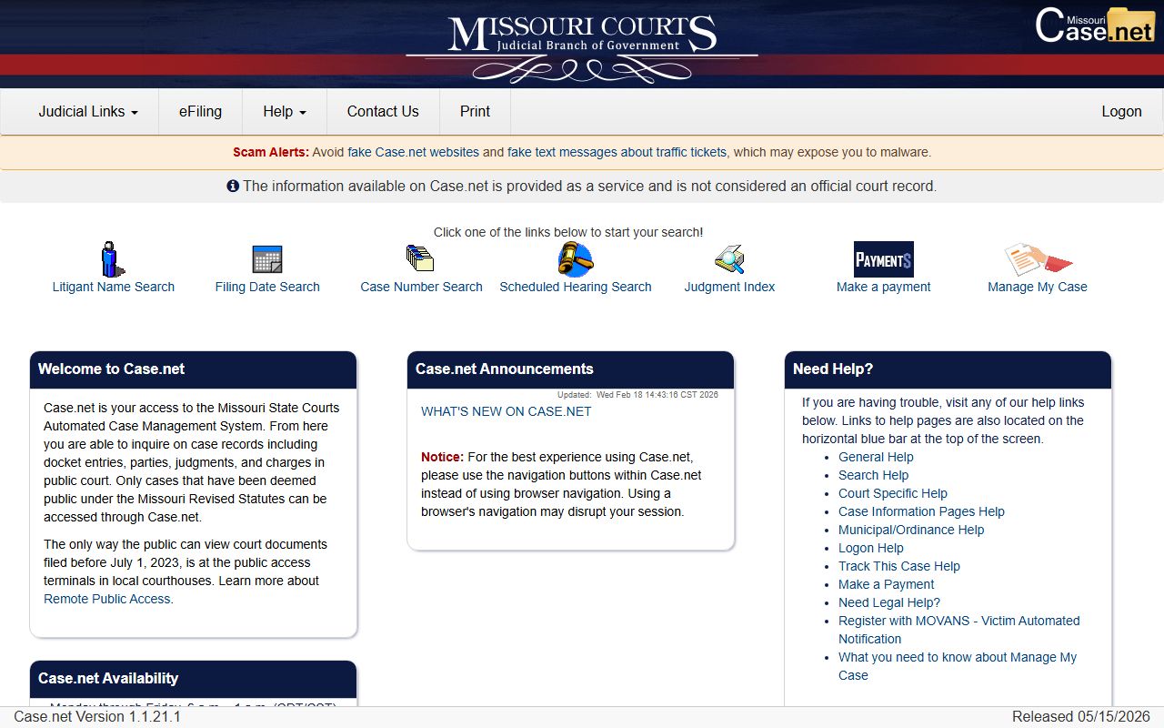 St. Clair County court records Case.net portal