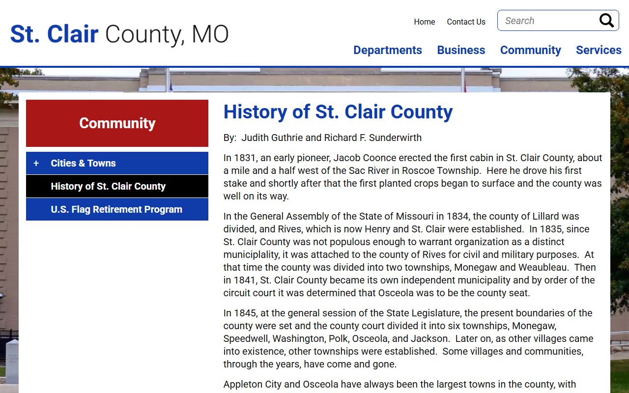 St. Clair County court history records source page