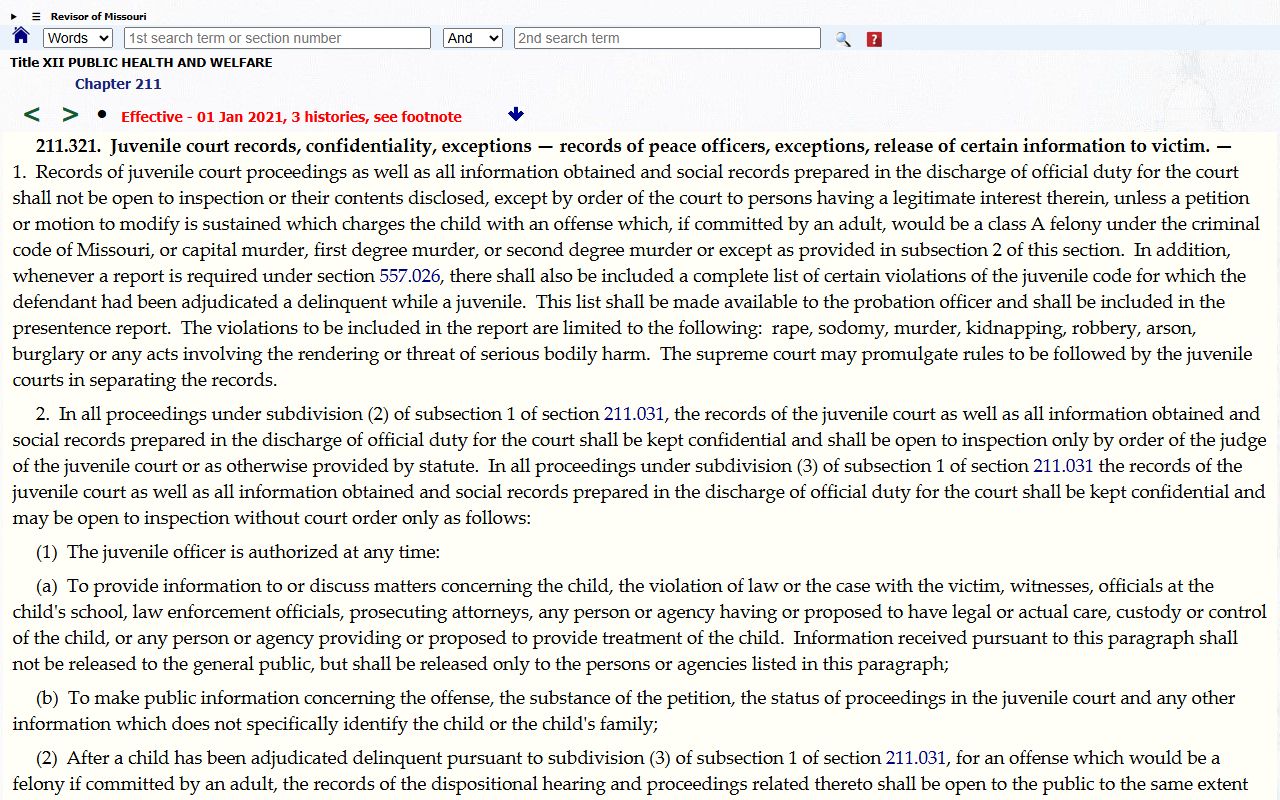 St. Clair County probate records juvenile confidentiality limits